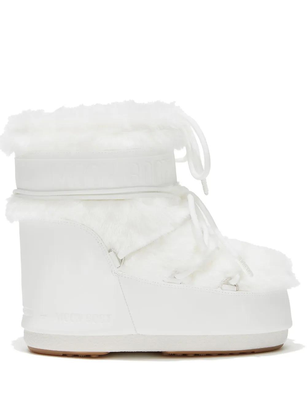 MOON BOOT Icon Low Faux Fur Boots Optical White Product Image