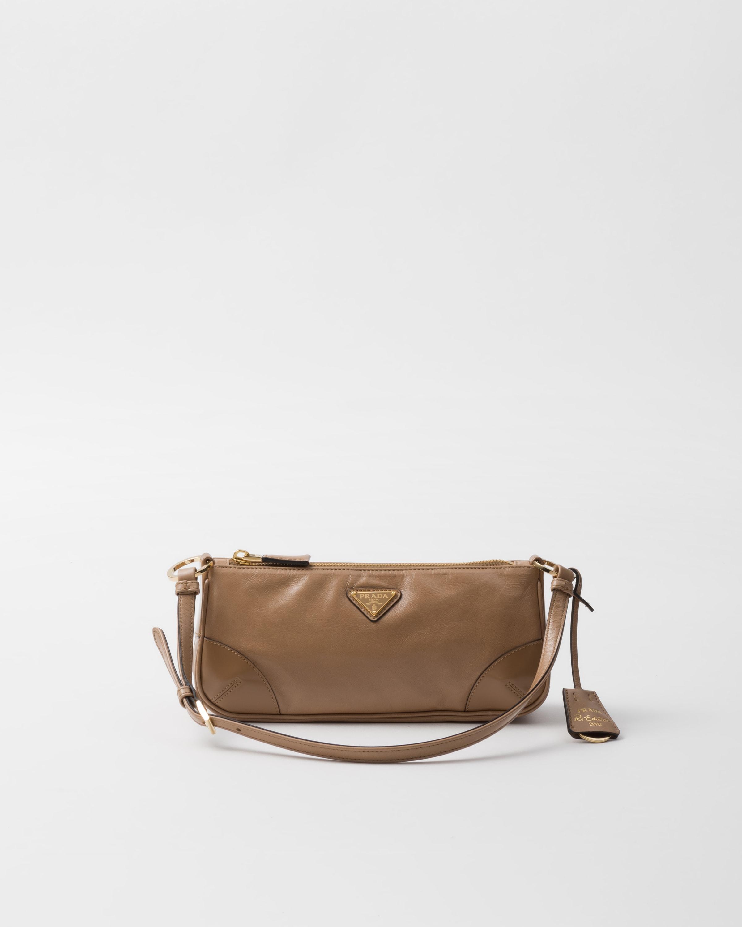 PRADA Small Re-edition 2002 Leather Shoulder Bag In Neutrals Product Image