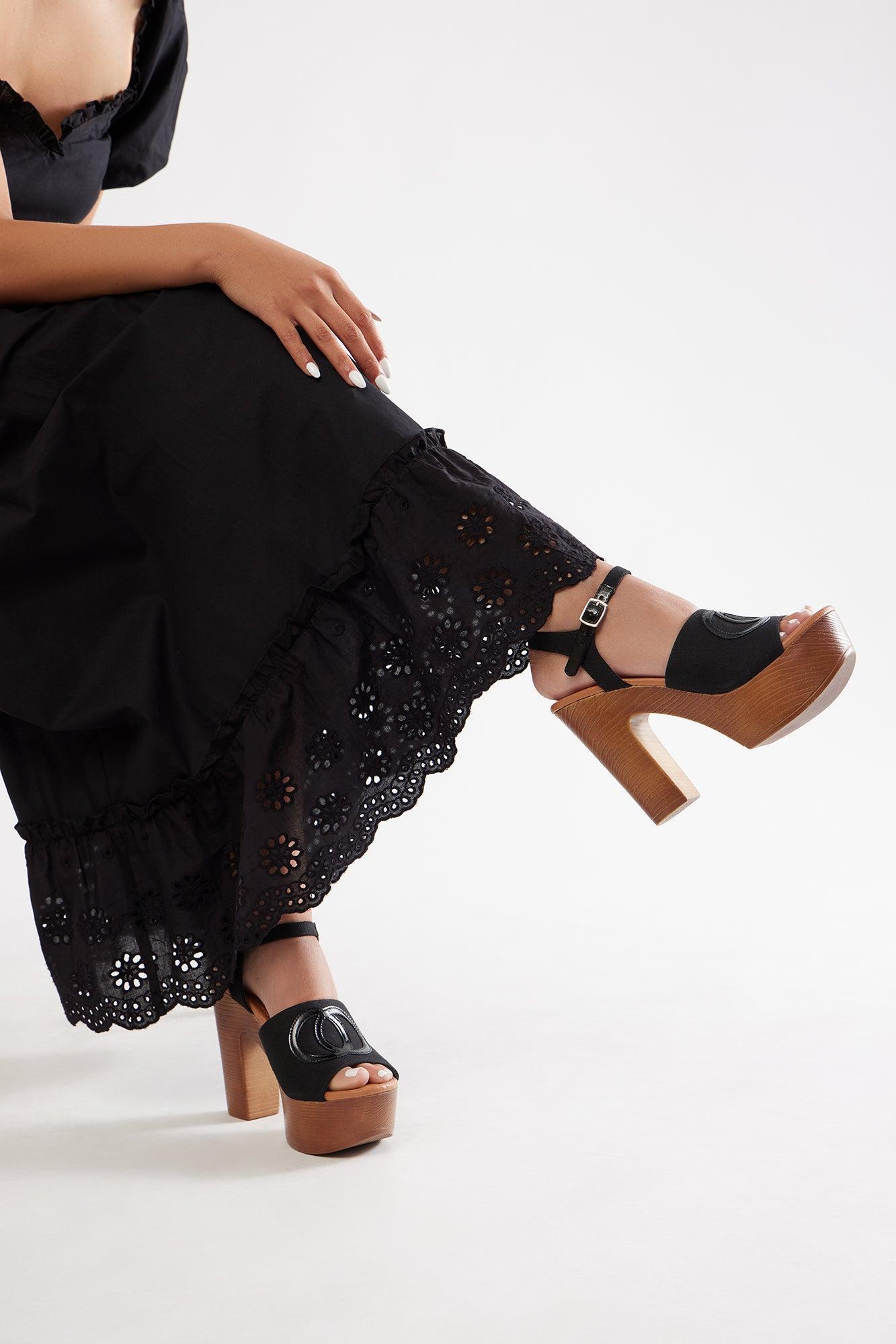 Sevyn Platform Heeled Sandals - Black Product Image