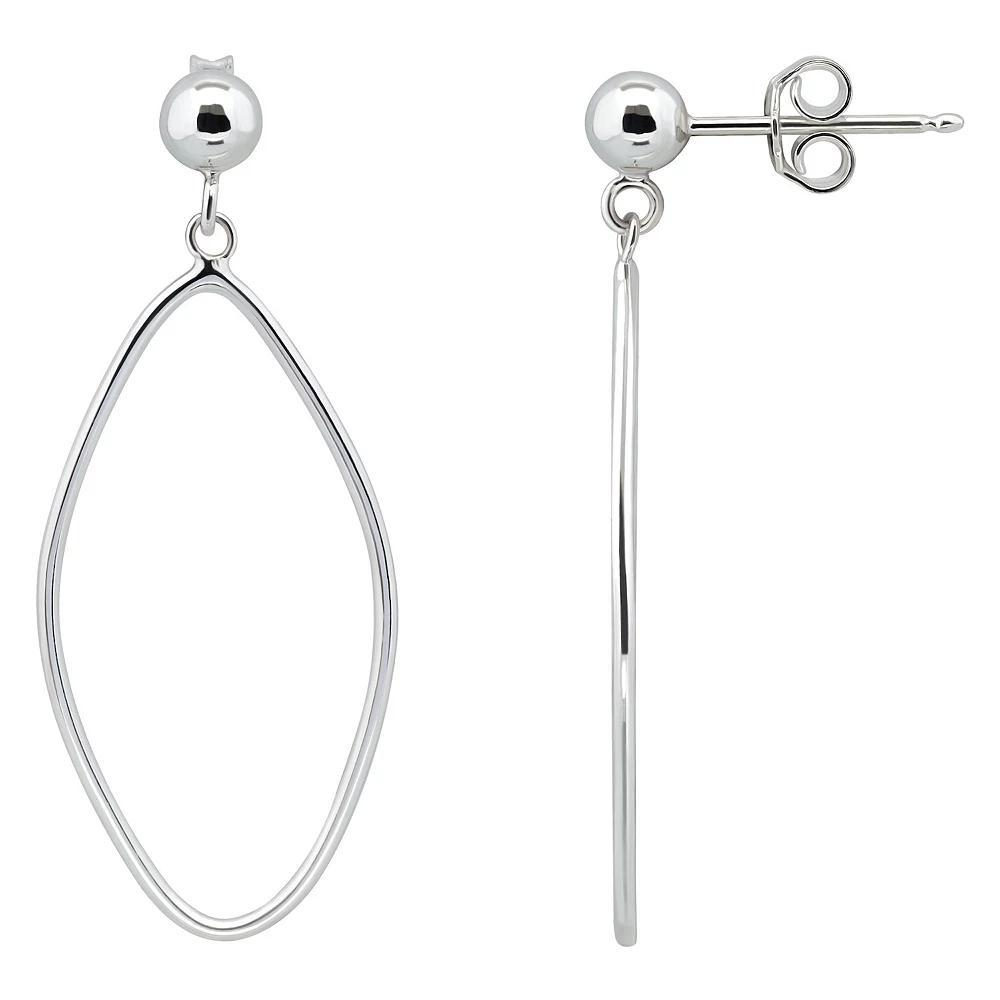 Aleure Precioso 18k Gold Over Silver Open Abstract Oval Drop Earrings, Women's, Silver Tone Product Image