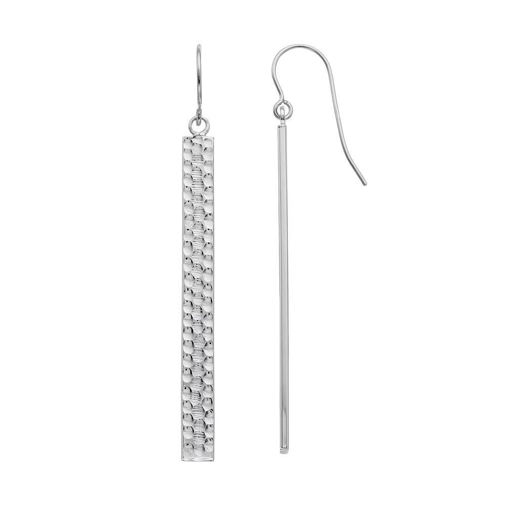 Au Naturale 14k Gold Drop Bar Earrings, Women's, White Product Image