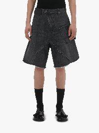 TWISTED WORKWEAR DENIM SHORTS in grey | JW Anderson US  Product Image