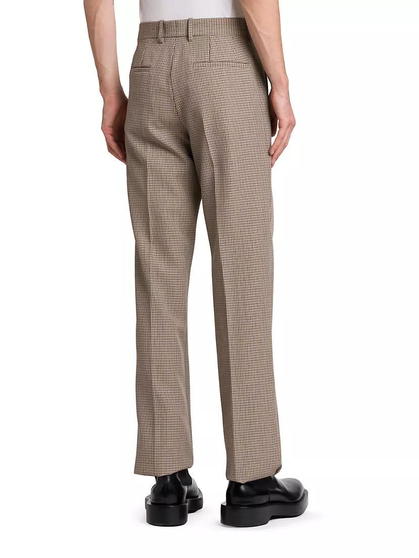 Wool Shadow Plaid Trousers Product Image