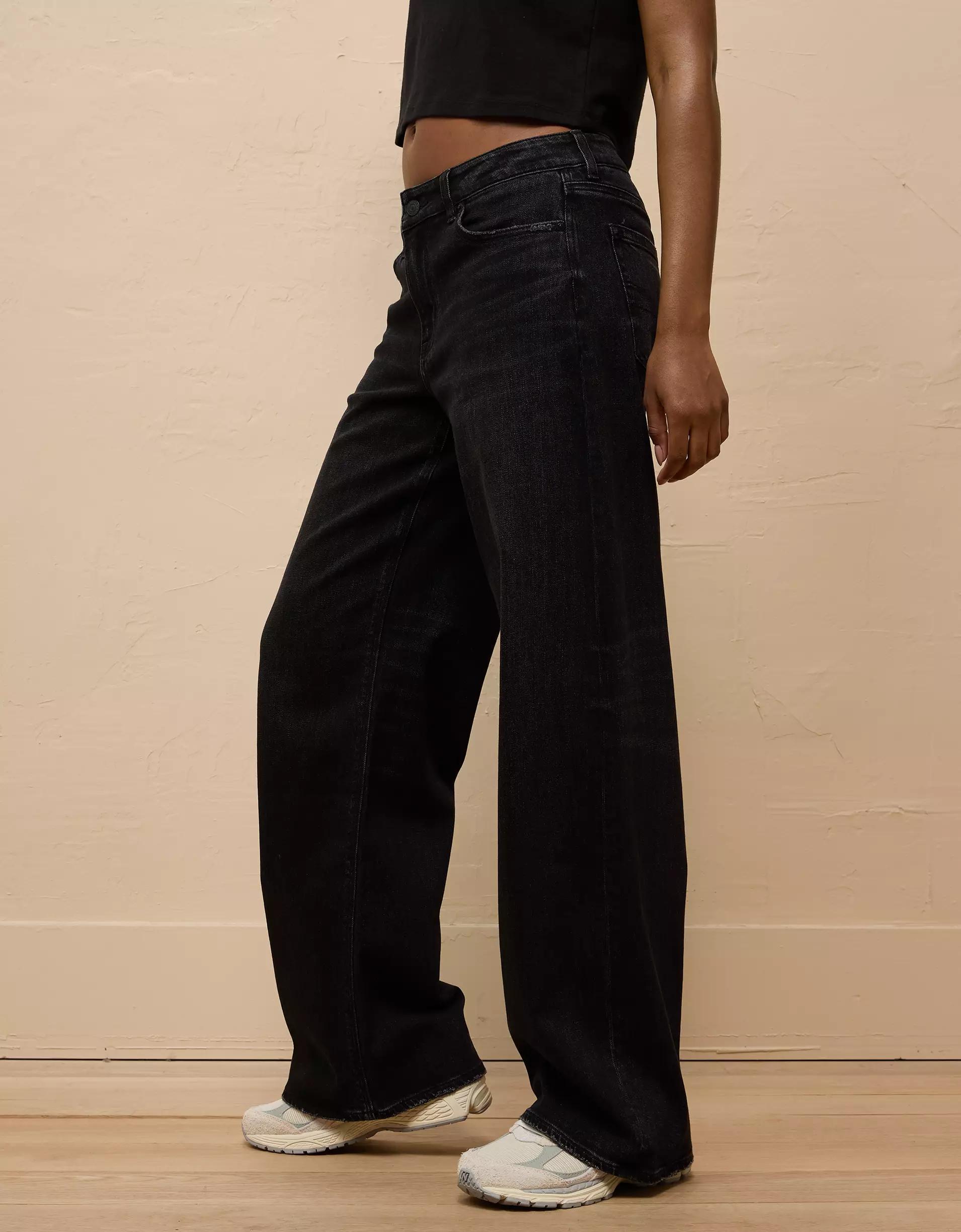 AE Dreamy Drape Stretch Low-Rise Baggy Wide-Leg Jean Product Image