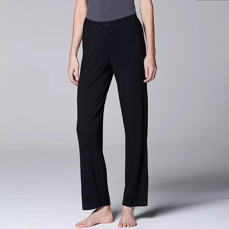 Women's Simply Vera Vera Wang Basic Solid Luxury Pajama Pants, Size: XL, Grey Coal Product Image