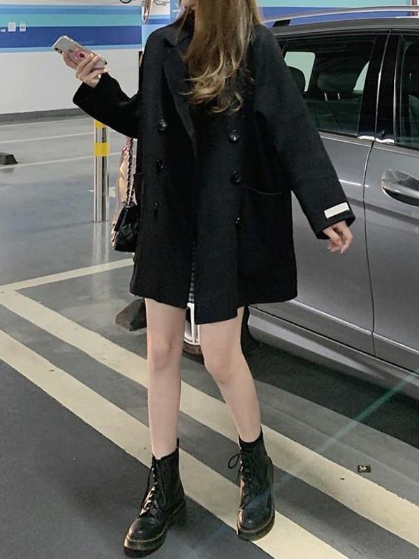 Vintage Double Breasted Wool Blend Trench Coat Product Image