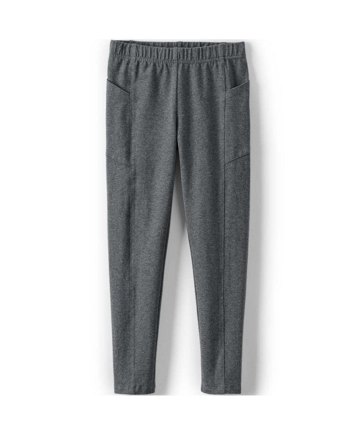 Girls 2-20 Lands' End Tough Cotton Legging with Pocket in Regular and Plus, Girl's, Size: XL(14/16), Gray Grey Product Image