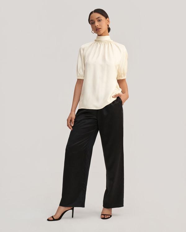 Women Ajuga Silk Twill Blouse Top Product Image
