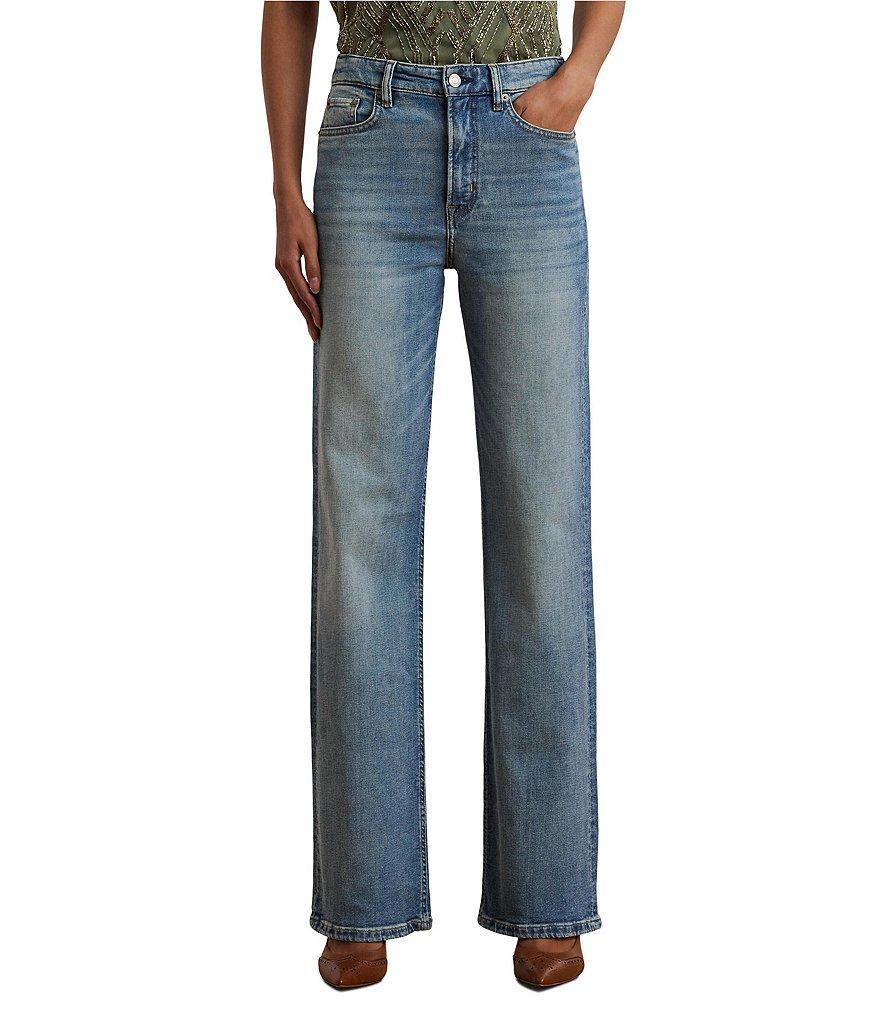 Lauren Ralph Lauren High Rise Wide-Leg Jeans Product Image