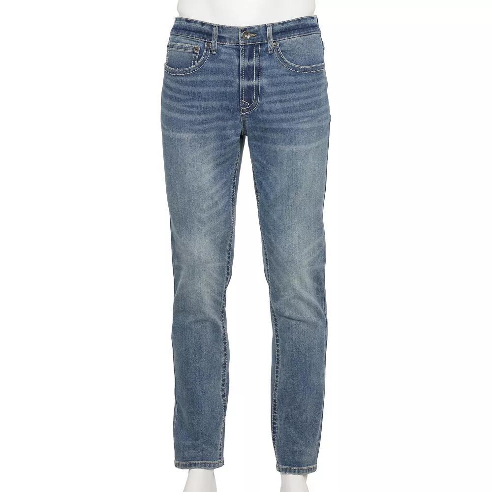 Men's Lazer Embroidered Slim Fit Jeans, Size: 36X30, Dark Blast Blue Product Image