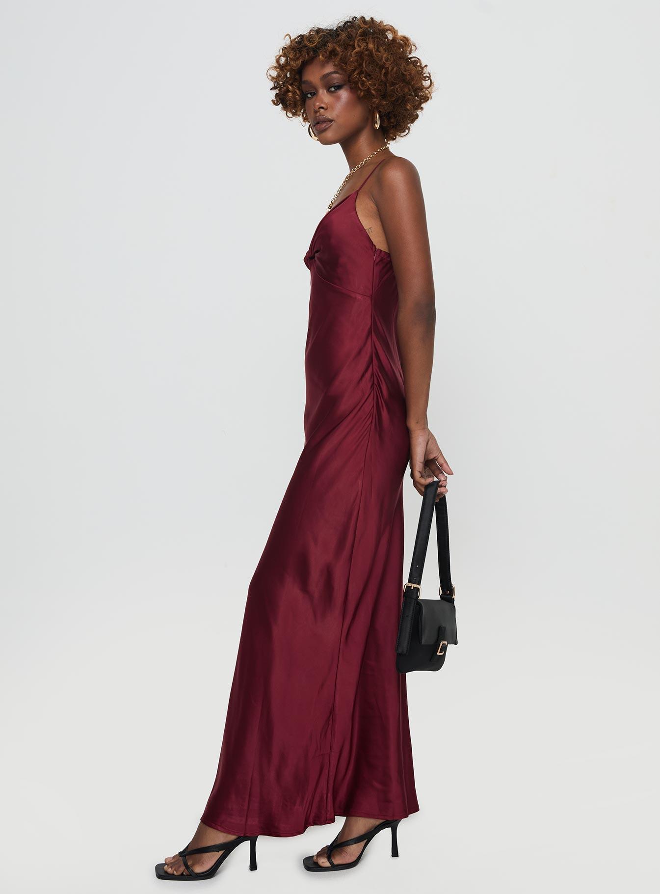 Marilyn Maxi Dress Wine Product Image
