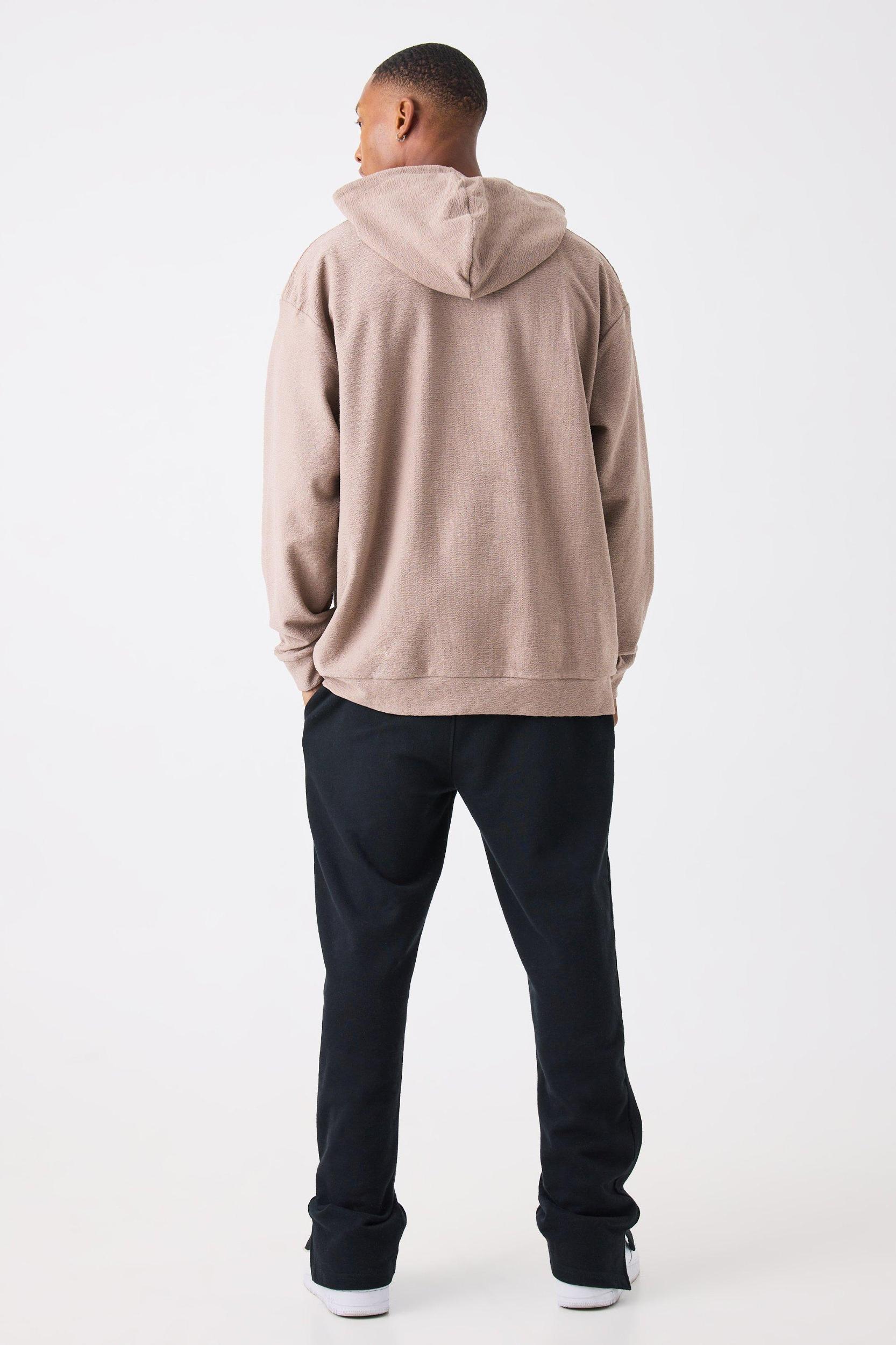 Oversized Slub Interlock Hoodie | boohooMAN USA Product Image