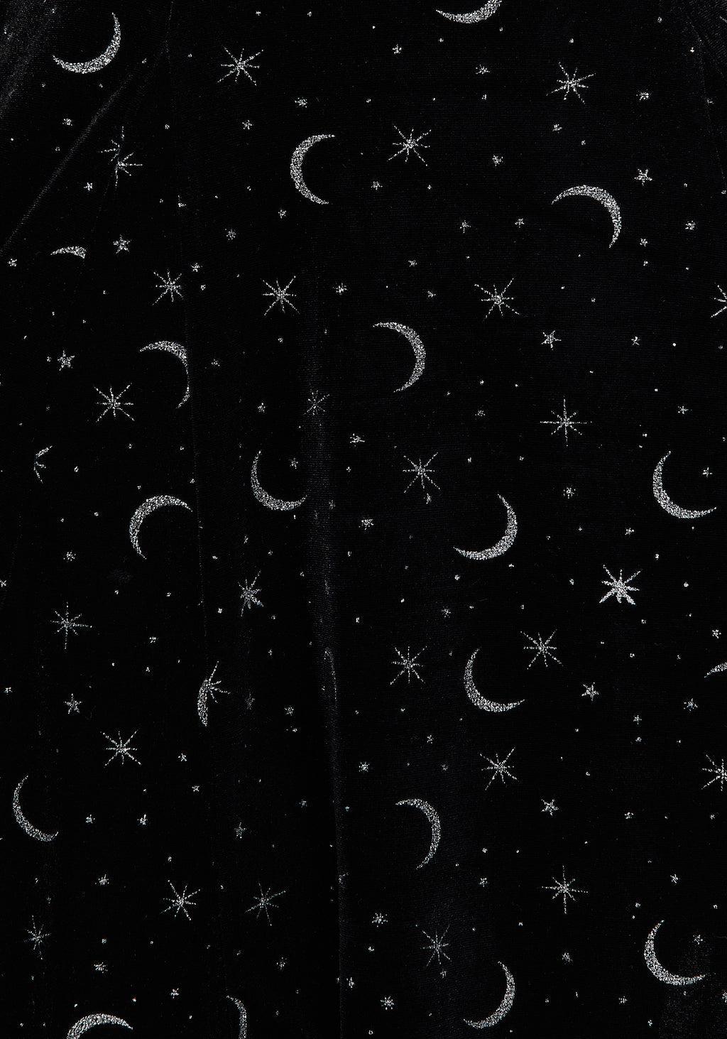 Constellation Glitter Print Velour Mini Dress Product Image