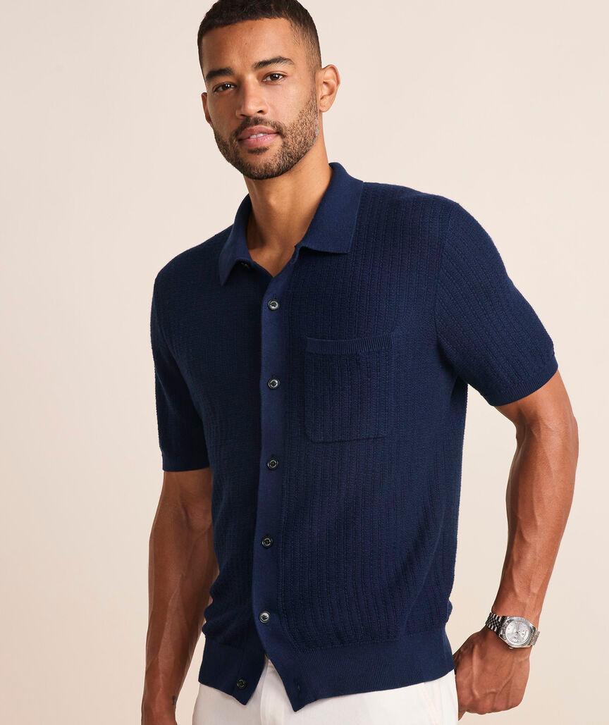 Full-Button Sweater Polo Product Image