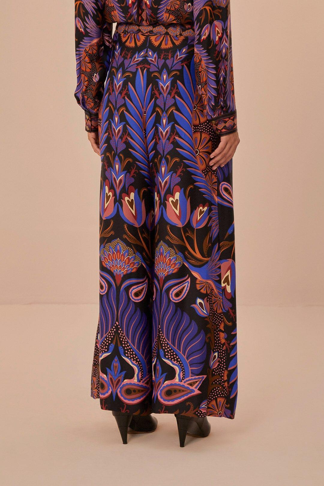 Black Heart Forest LENZING ECOVERO Viscose Wide Pants, HEART FOREST BLACK / XXS Product Image