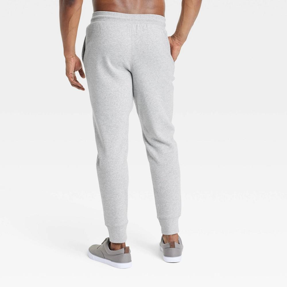 Men's Cotton Fleece Jogger Pants - All In Motion™ Navy Blue XL: Mid Rise, Zippered Pocket, Drawstring Waist Product Image