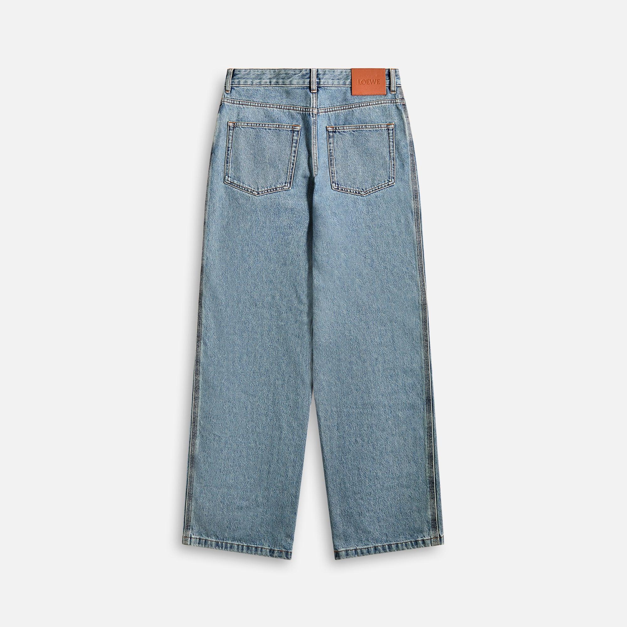 Loewe Anagram Baggy Jeans - Blue Male Product Image