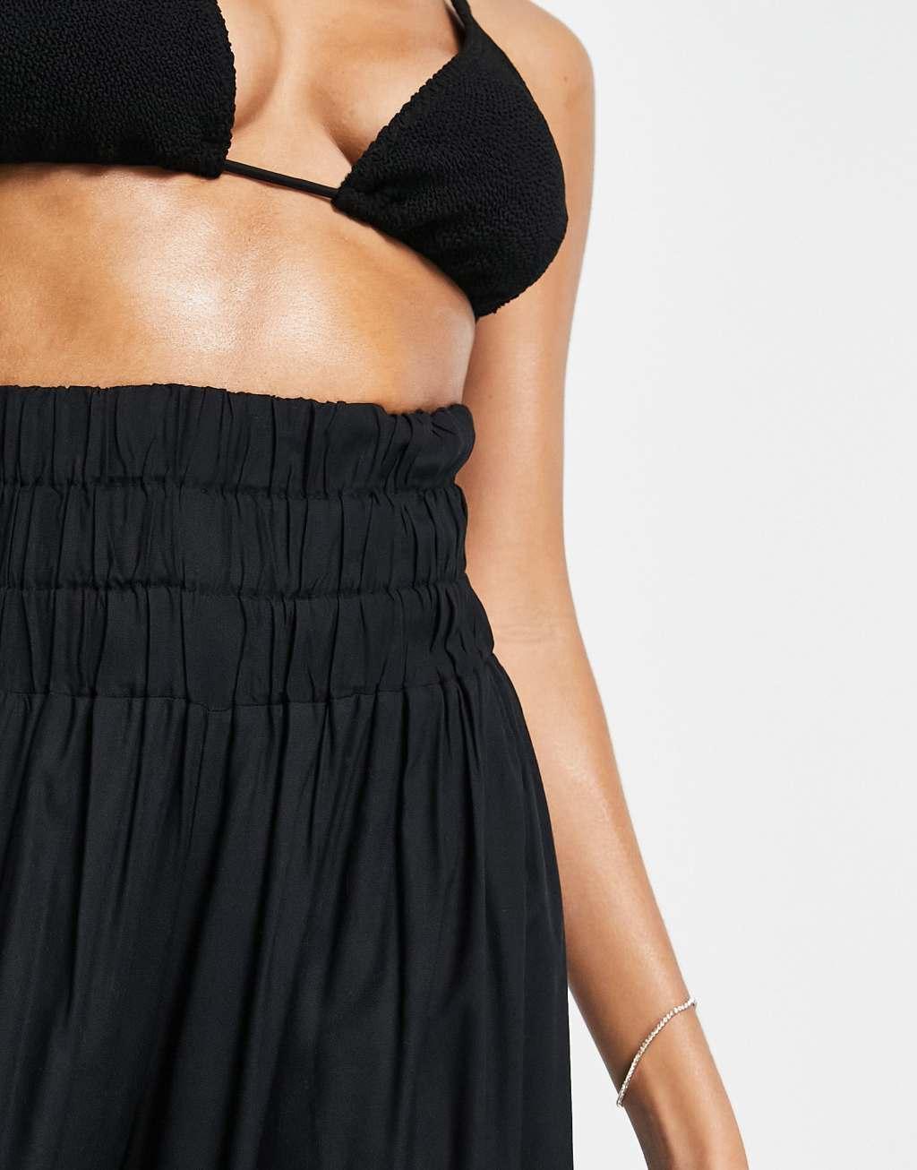 Esmee Exclusive shirred wide leg beach pants Product Image