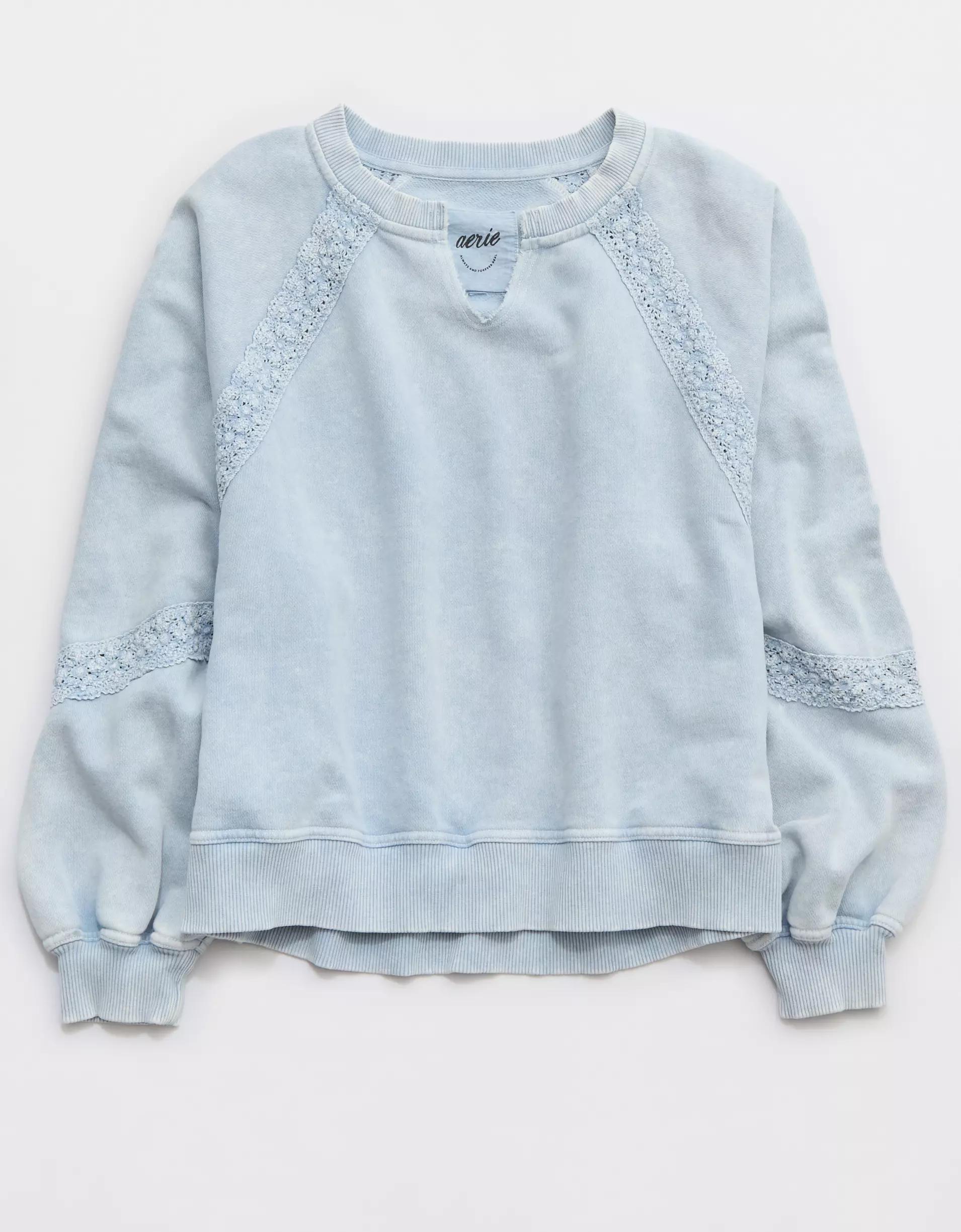 Aerie Hey Crochet Sweatshirt Product Image