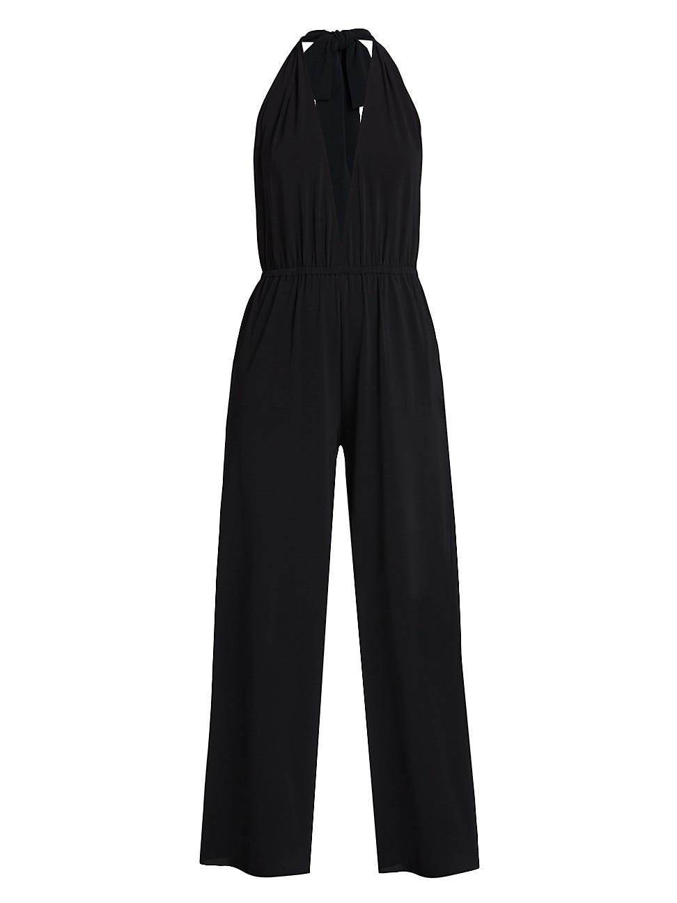 Womens Abby Halter Plunge Jumpsuit Product Image