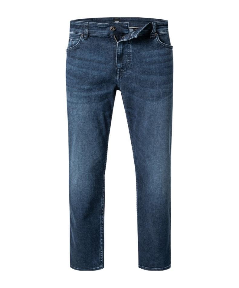 HUGO BOSS Straight-leg Cotton Jeans In Blue Product Image