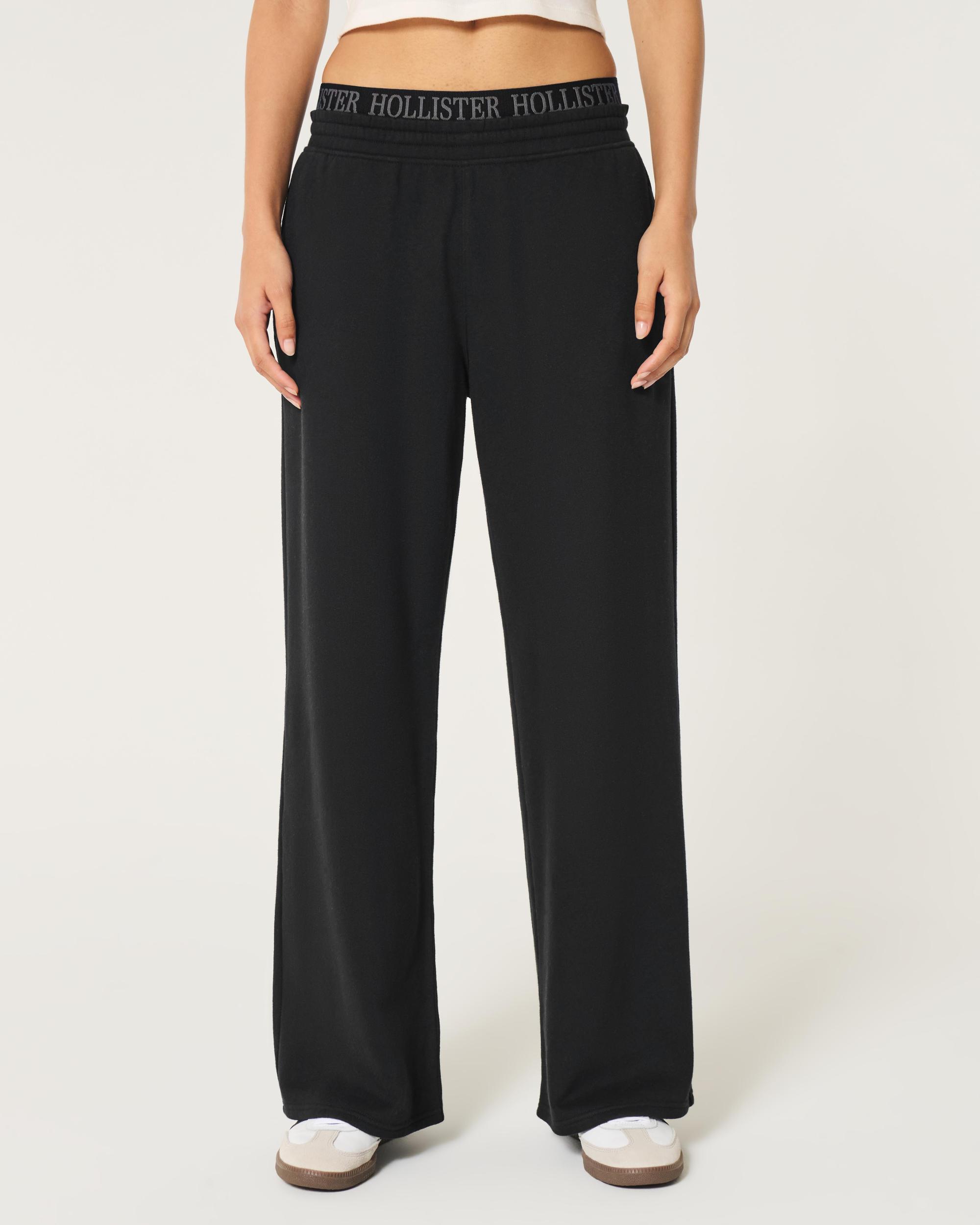 Logo Waist Fleece Wide-Leg Pants Product Image