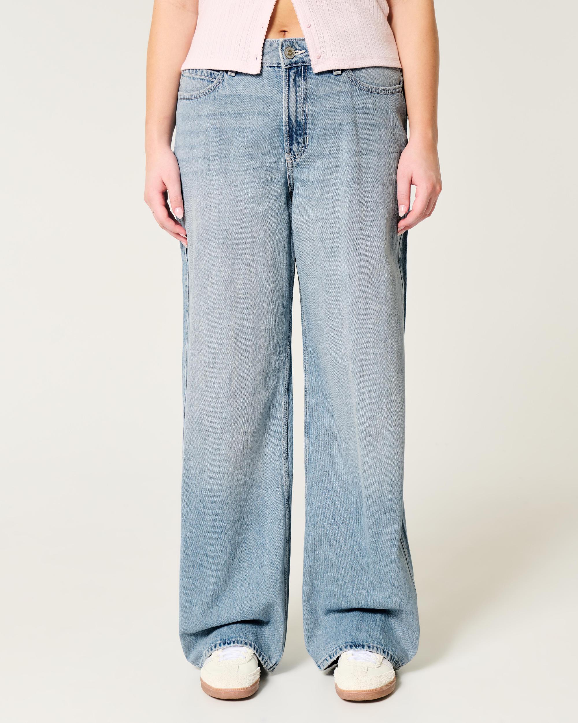 High-Rise Washed Black Baggy Jeans Product Image