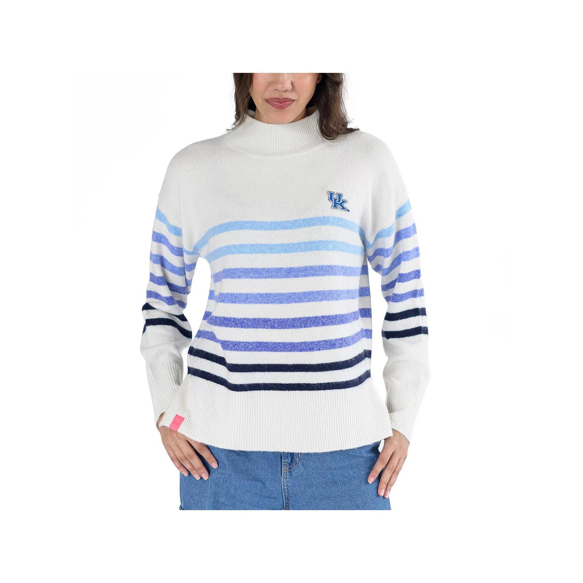 Women's Lusso  White Kentucky Wildcats Simone Striple Mock Neck Oversized Pullover Sweatshirt, Size: XL Product Image