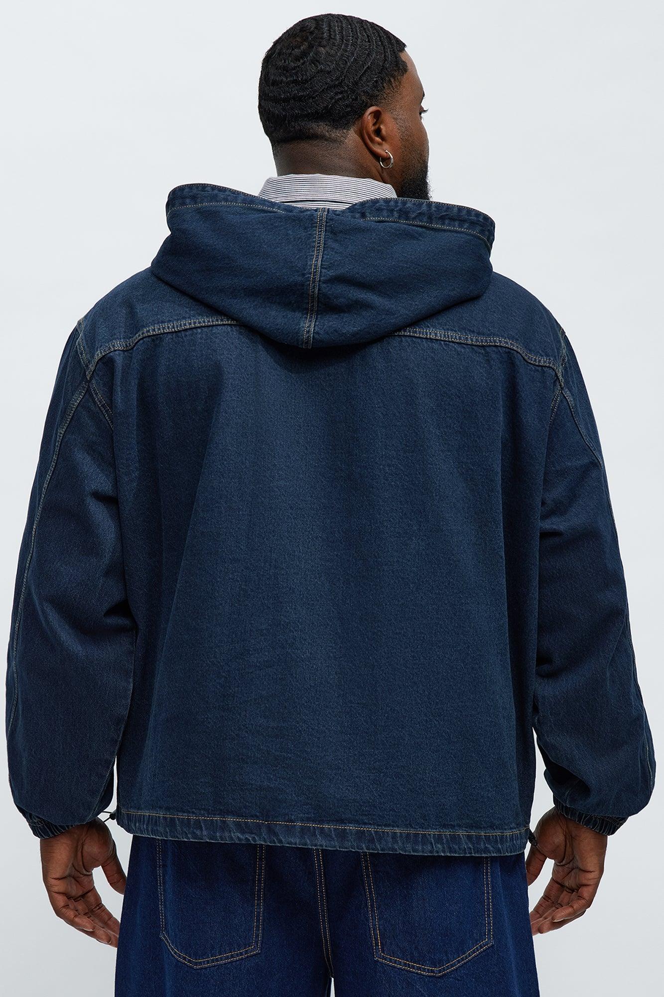 Oversized In My City Anorak Denim Jacket - Dark Wash Product Image