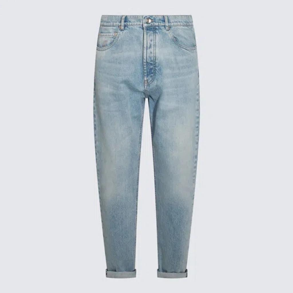 BRUNELLO CUCINELLI Blue Cotton Denim Jeans In Multicolor Product Image