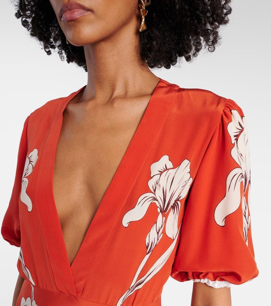 LA DOUBLEJ Marlene Floral-print Silk-crepe Maxi Dress In Iris Placée Product Image