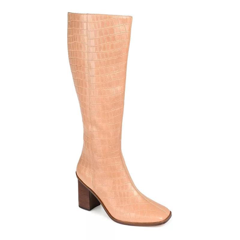 Journee Signature Tamori Tru Comfort Foam Womens Leather Knee-High Boots Ivory Product Image