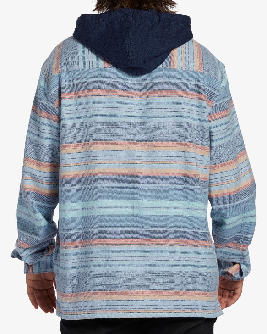 Baja Hooded Long Sleeve Flannel Shirt - Maya Blue Male Product Image