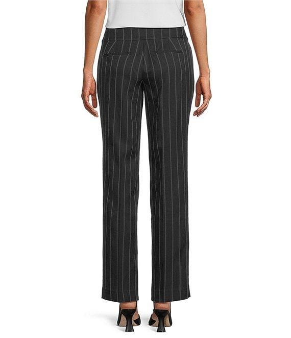 Kasper Pinstripe Mid Rise Straight Leg Pants Product Image