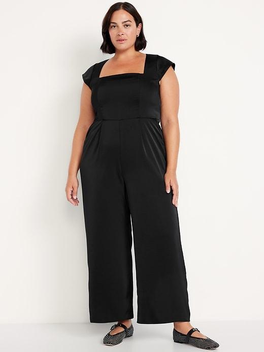 Fit &amp; Flare Satin Jumpsuit Product Image