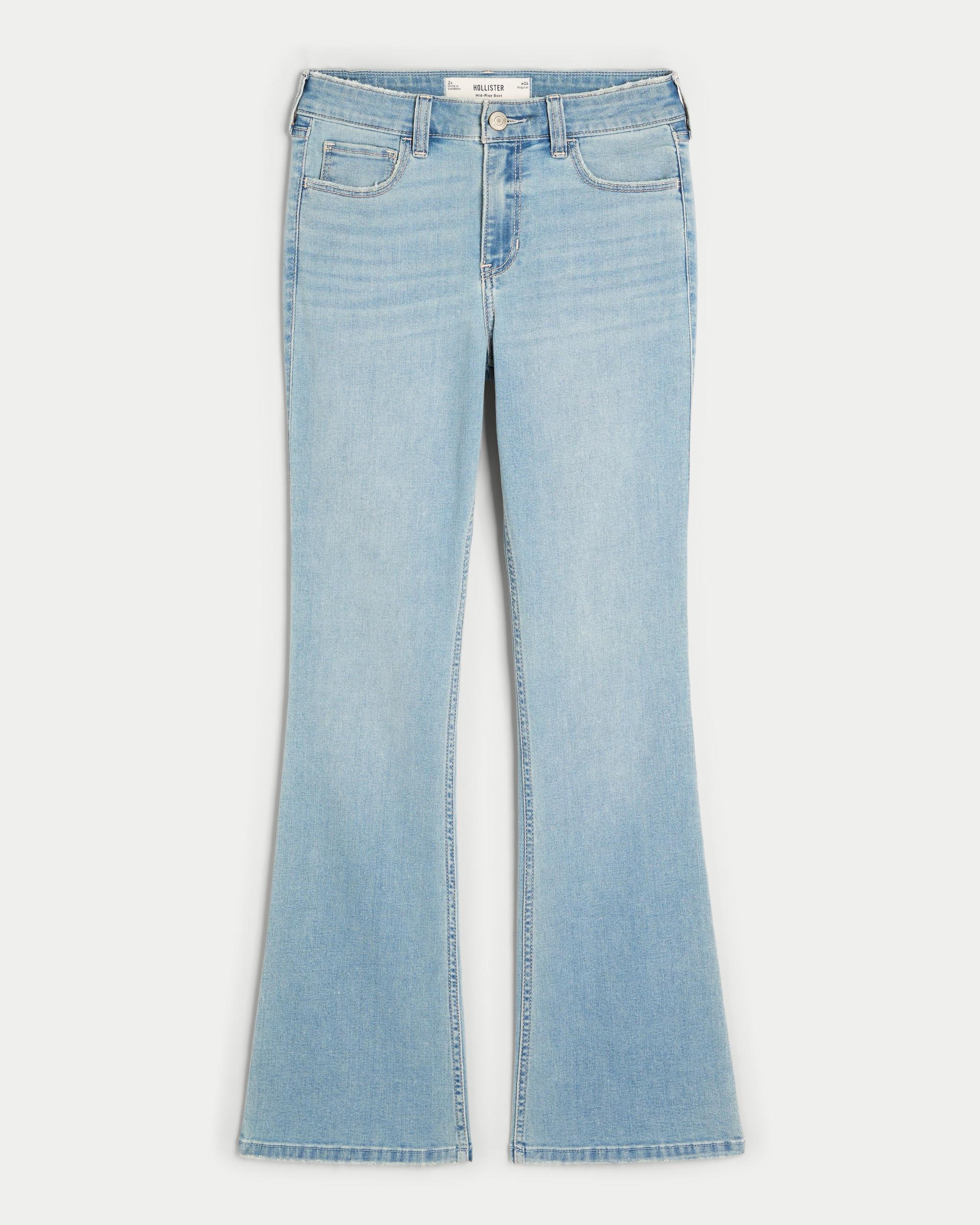 Mid-Rise Light Wash Boot Jeans Product Image