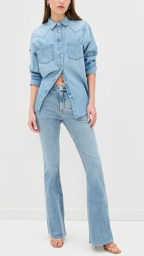 rag & bone Flexi Dahlia Mid-Rise Full Length Flare Jeans | Shopbop Product Image