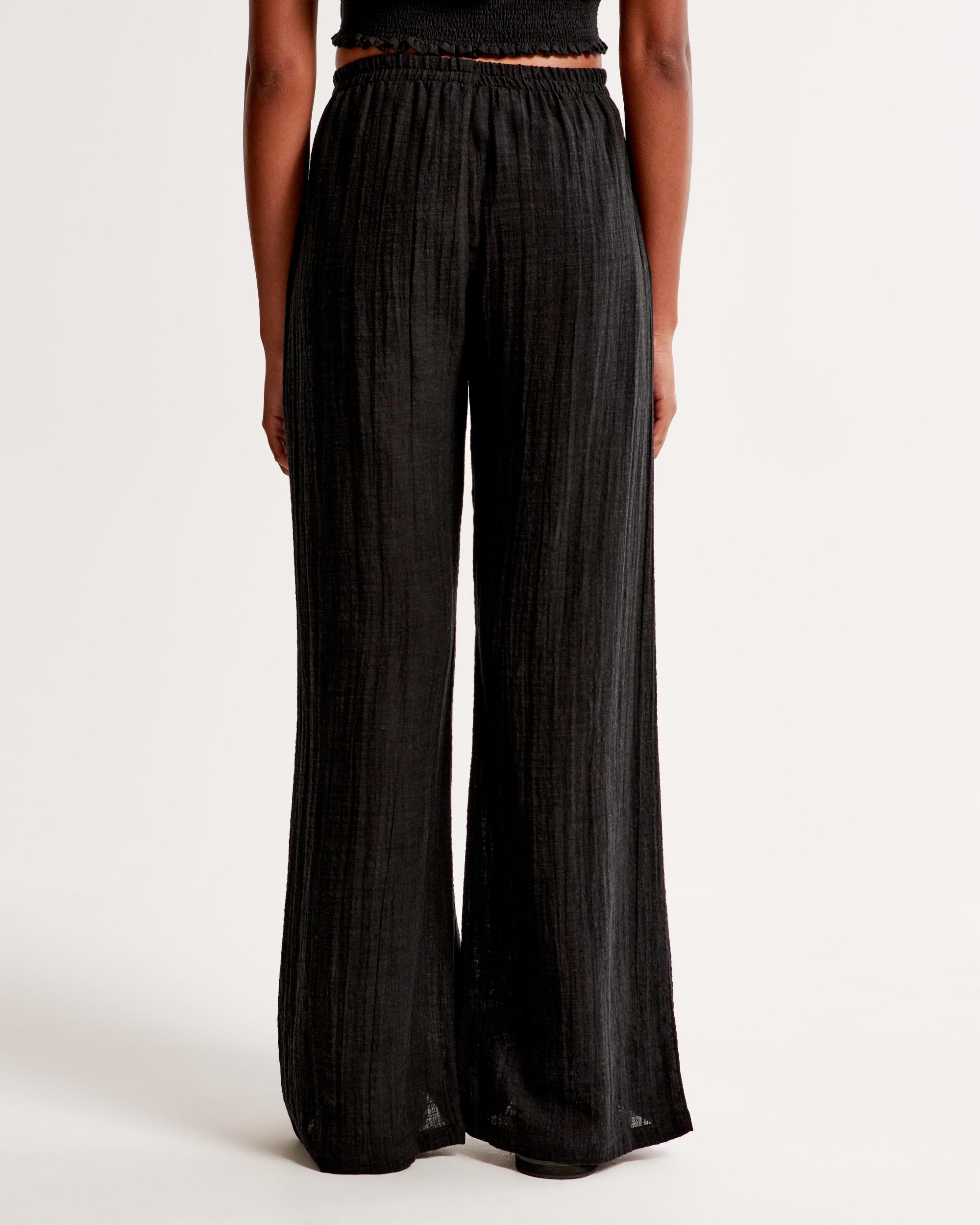 Crinkle Textured Pull-On Pant Product Image