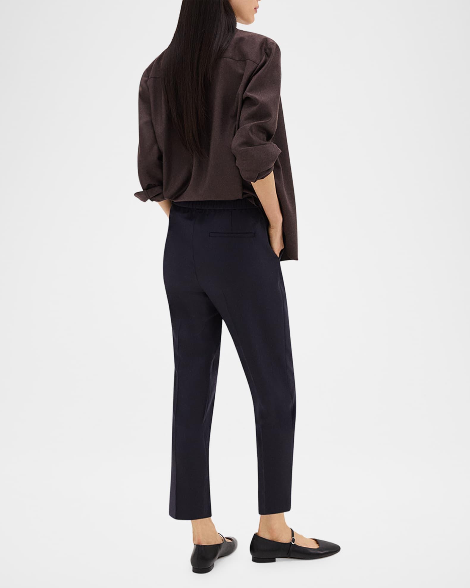 Treeca Virgin Wool Flannel Cropped Pull-On Pants Product Image