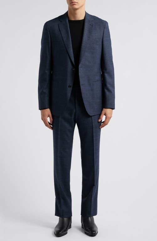 HUGO BOSS Boss Huge Plaid Stretch Wool Suit In Dark Blue Product Image