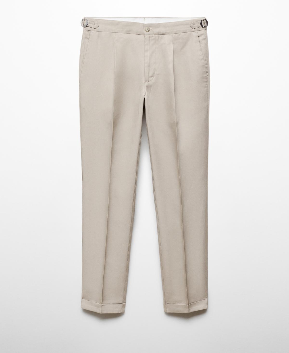Mango Mens Linen Pockets Detail Overshirt Pants Set Product Image