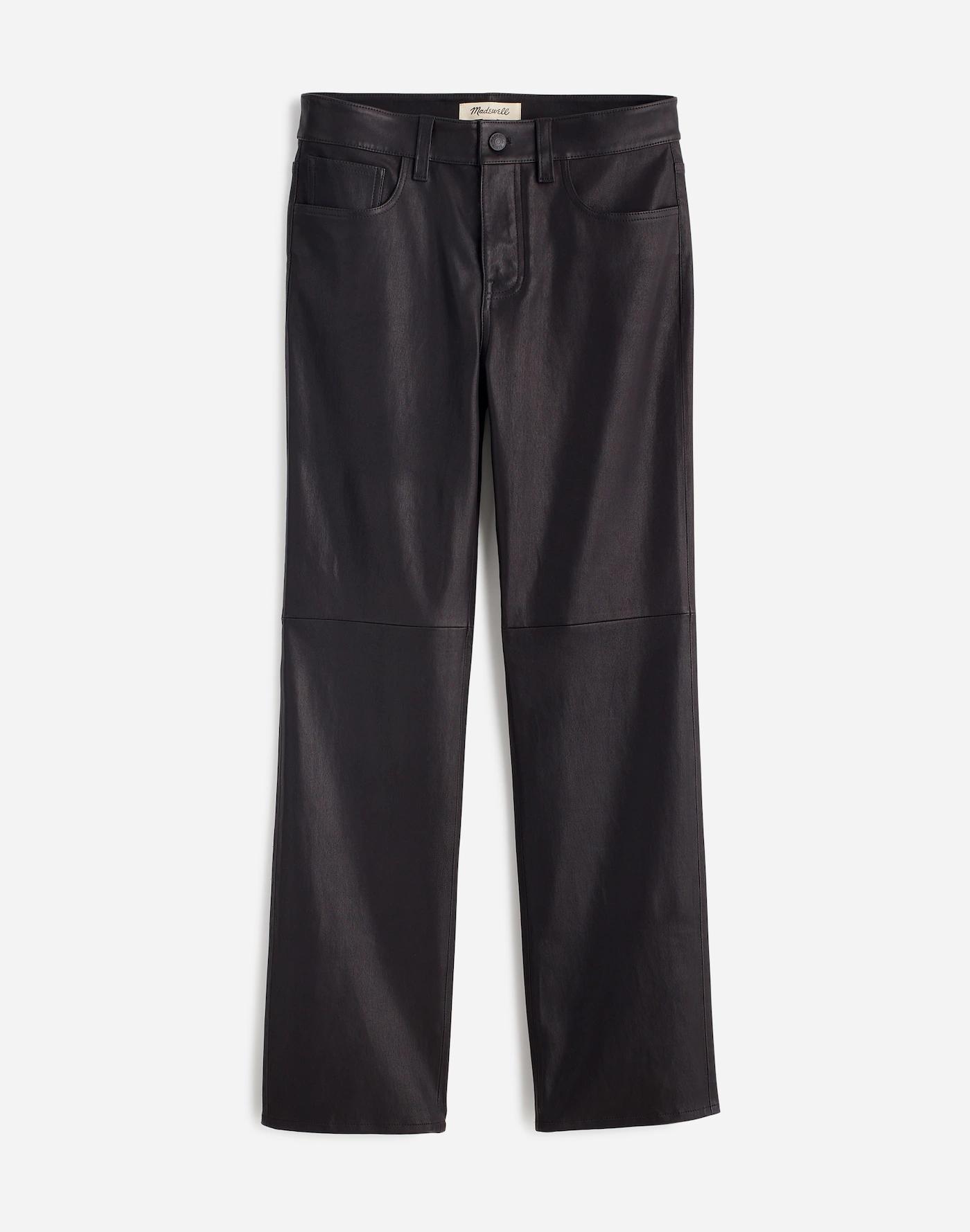 The '90s Straight Mid-Rise Pant in Leather Product Image