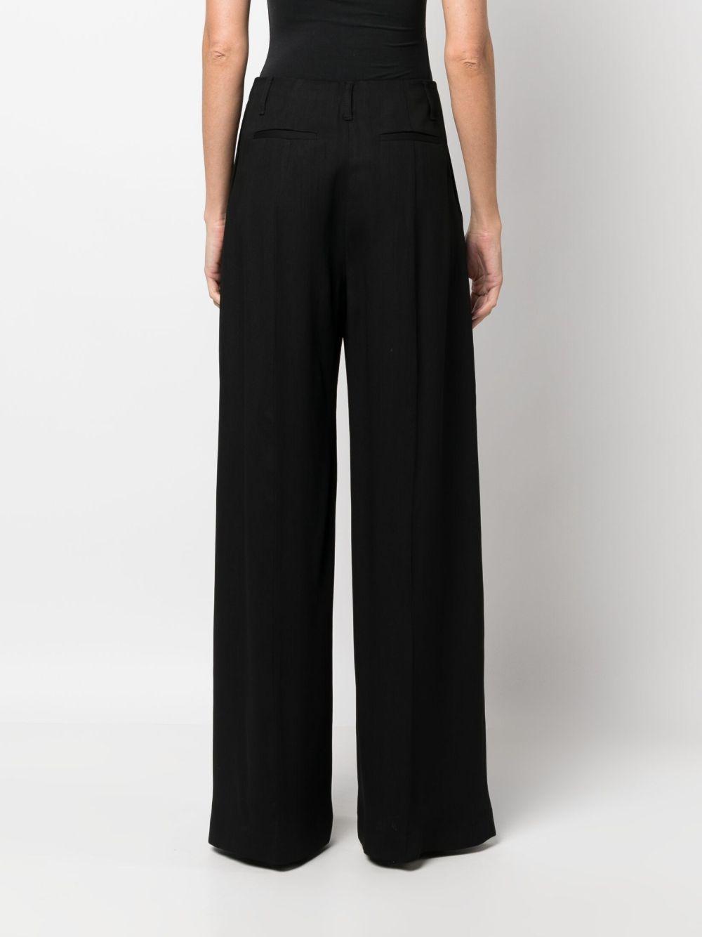 high-waisted wool-cotton palazzo pants Product Image