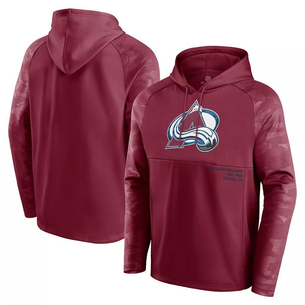 Men's Fanatics Burgundy Colorado Avalanche Shade Defender Raglan Pullover Hoodie, Size: 3XL, Med Re Product Image