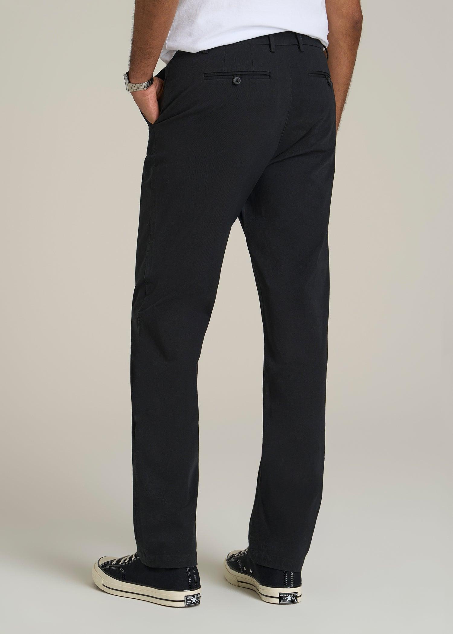 4 Way Stretch Commuter TAPERED Chino Pants for Tall Men in Black Product Image
