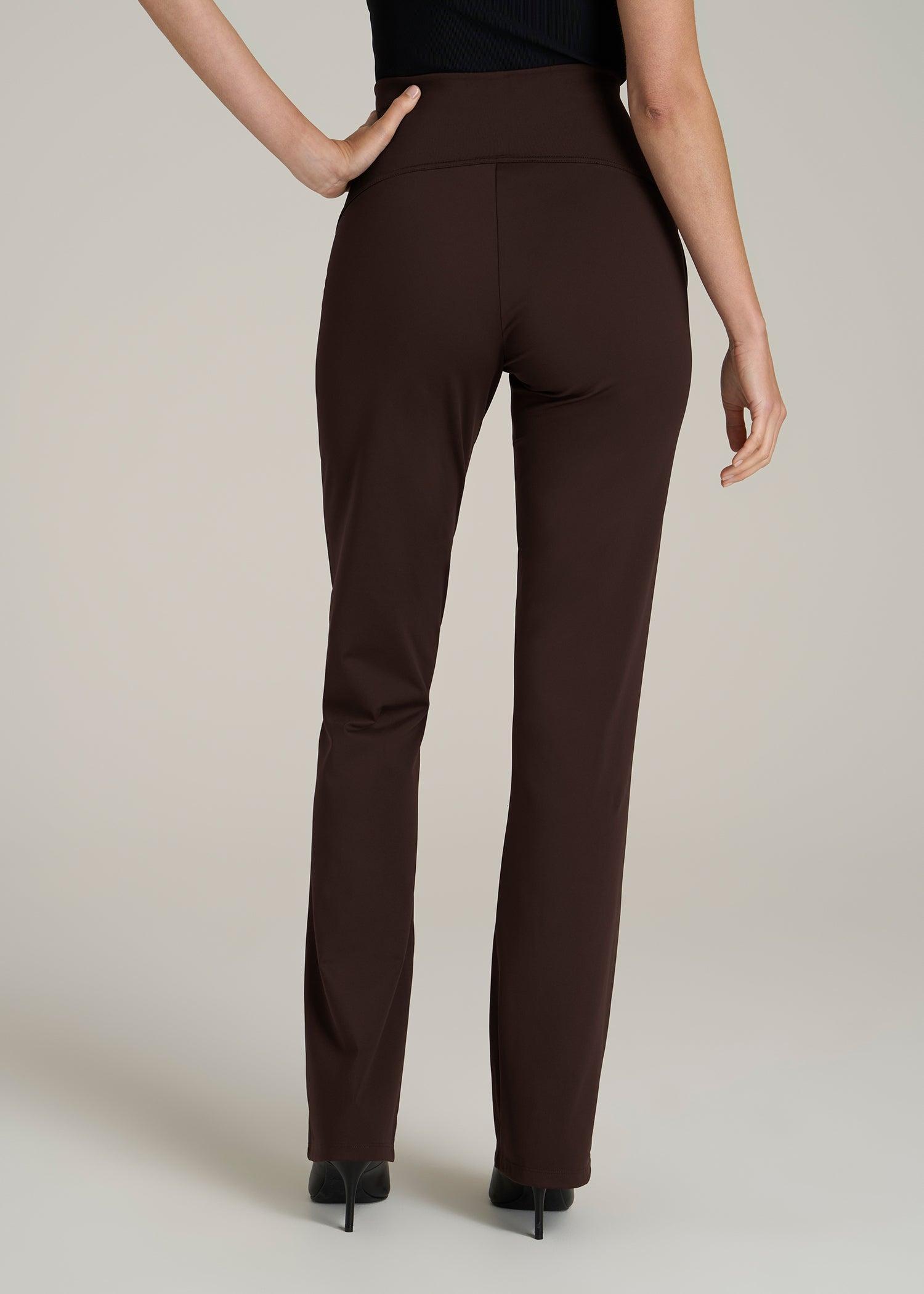 High Rise Pull On Mini Flare Pant for Tall Women in Espresso Product Image