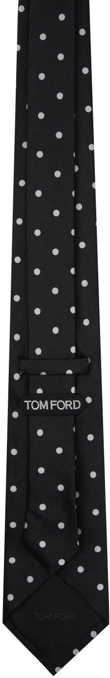 TOM FORD Polka Dot-print Silk Tie In Black Product Image