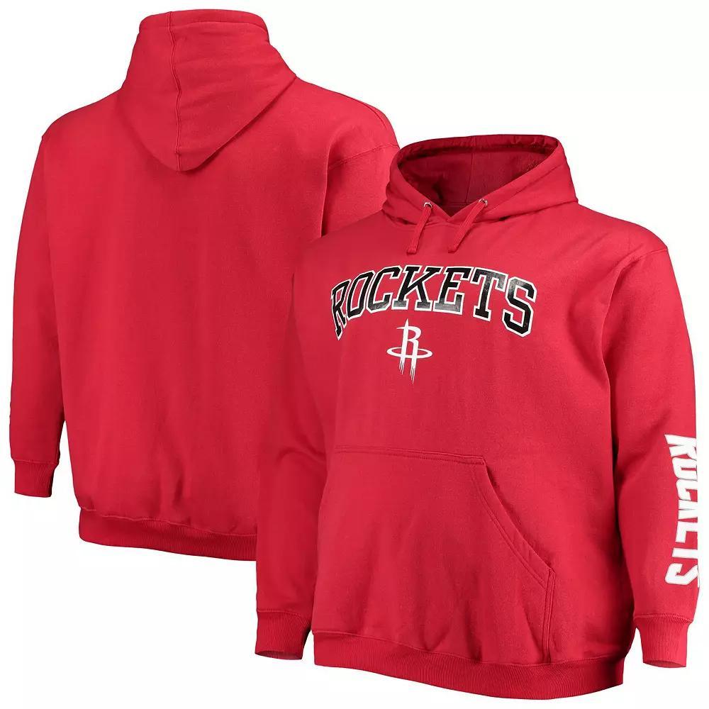 Men's Fanatics Branded Red Houston Rockets Big & Tall Team Wordmark Pullover Hoodie, Size: 2XB Product Image