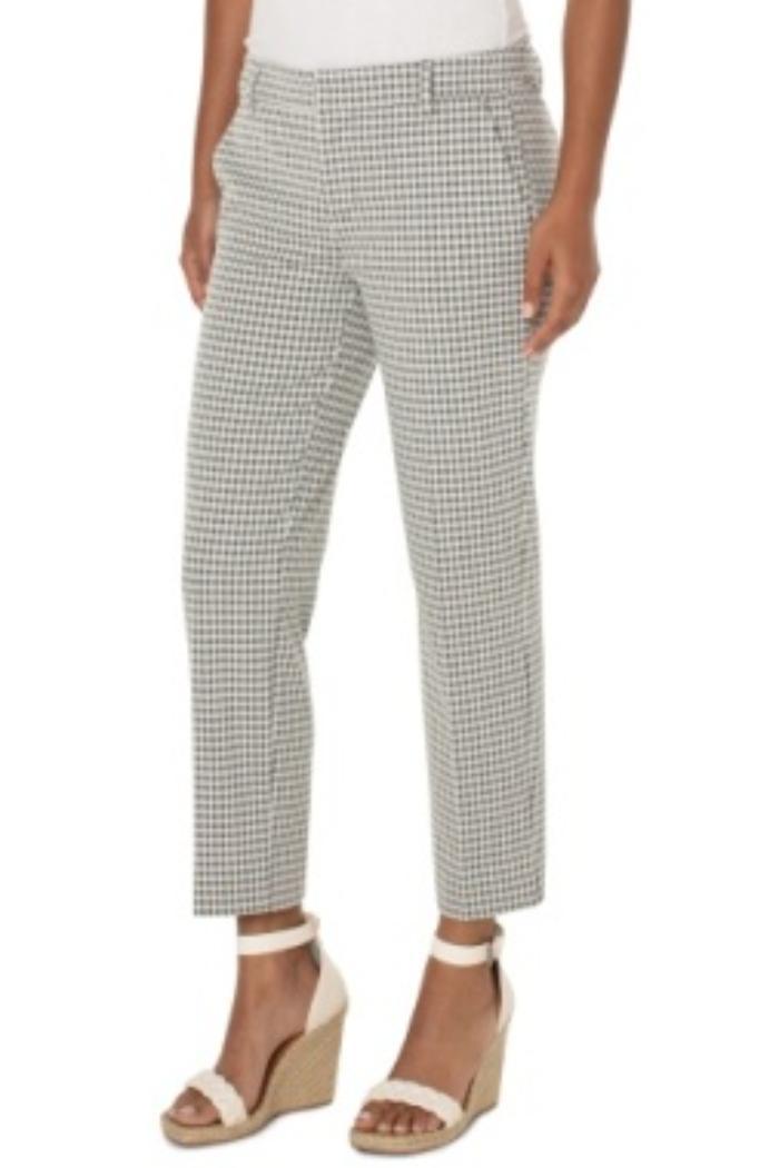 Kelsey Trouser Wide Leg Crop- Sage/ White Gingham Product Image