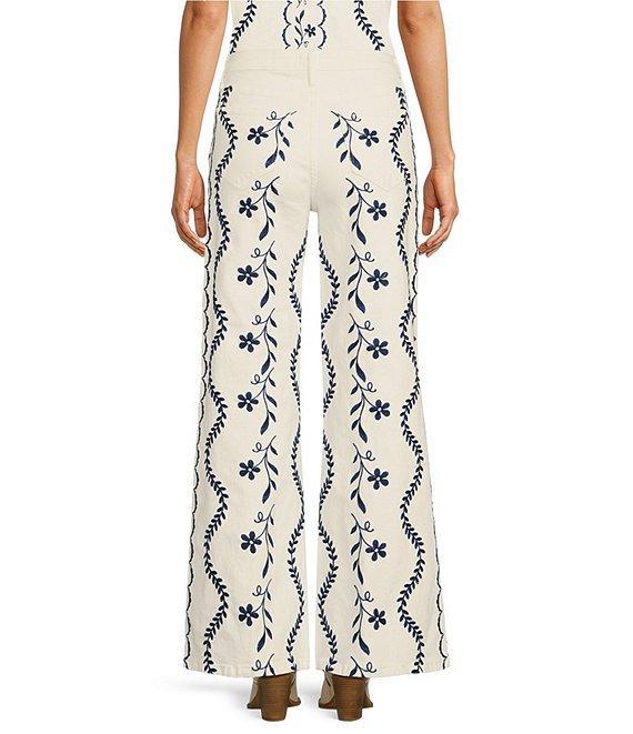 Driftwood Coordinating High Rise Embroidered Wide Leg Pants Product Image